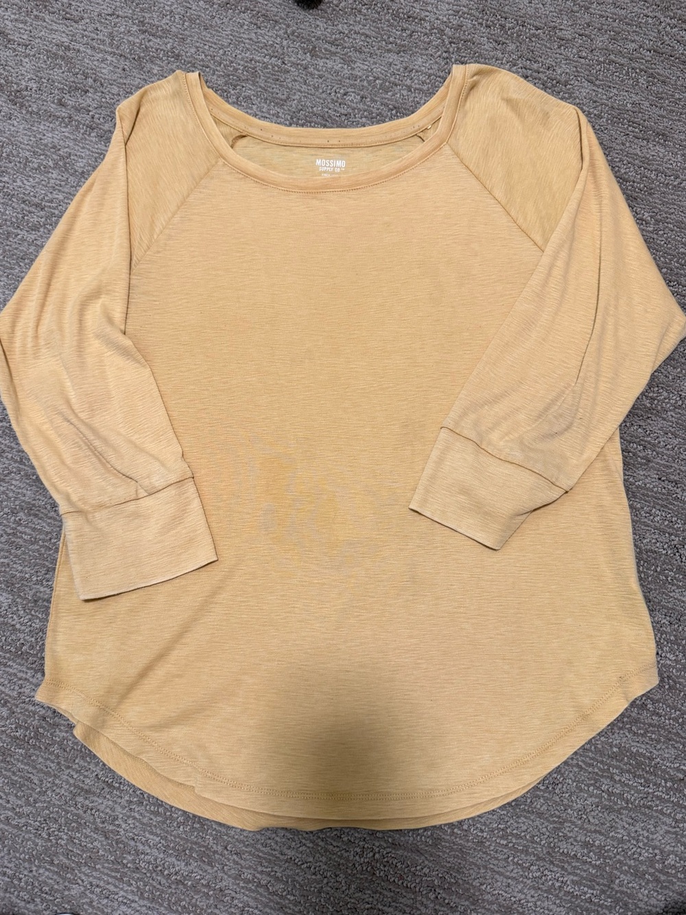 Mossimo Supply Co. Women's Scoop Neck Long Sleeve Top in Mustard Yellow